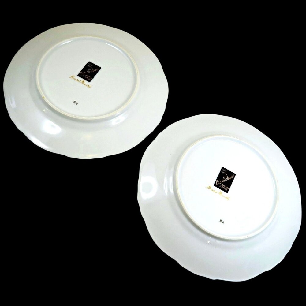 Crown Jewel Bridal Wreath Bavaria Dessert Plates Set of 2 – Vintage 1960s - Picture 6 of 7